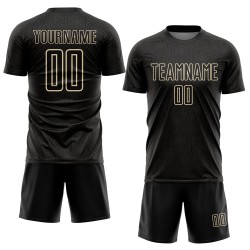 Sublimation Custom Geometric Black Soccer Jersey Shape Sports Uniform Cream Sublimation Custom Geometric Black Soccer Jersey Shape Sports Uniform Cream