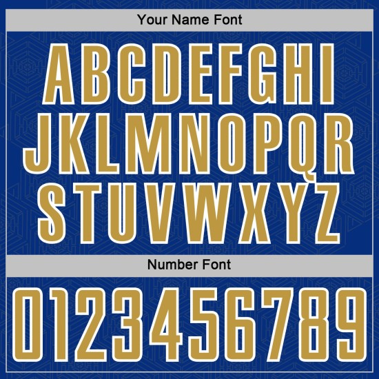 Gold-White Geometric Soccer Shape Royal Old Sports Sublimation Uniform Jersey Custom Gold-White Geometric Soccer Shape Royal Old Sports Sublimation Uniform Jersey Custom