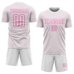 Jersey Soccer Uniform Custom White Shape Geometric Sublimation Sports Pink