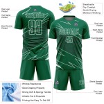 Green Sublimation Uniform White Jersey Sports Custom Lines Kelly Soccer