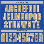 Sports Thunder Soccer Sublimation Shape Blue Geometric Jersey Uniform Gold-White Old Custom