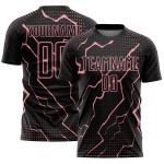 Sublimation Lightning Pink Jersey Medium Sports Uniform Custom Soccer Black