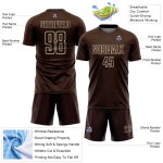 Brown Shape Sports Jersey Cream Sublimation Custom Soccer Geometric Uniform