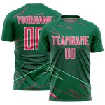 Soccer Pink-White Custom Sports Jersey Neon Green Kelly Uniform Sublimation Lines Soccer Pink-White Custom Sports Jersey Neon Green Kelly Uniform Sublimation Lines