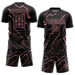 Sublimation Lightning Pink Jersey Medium Sports Uniform Custom Soccer Black
