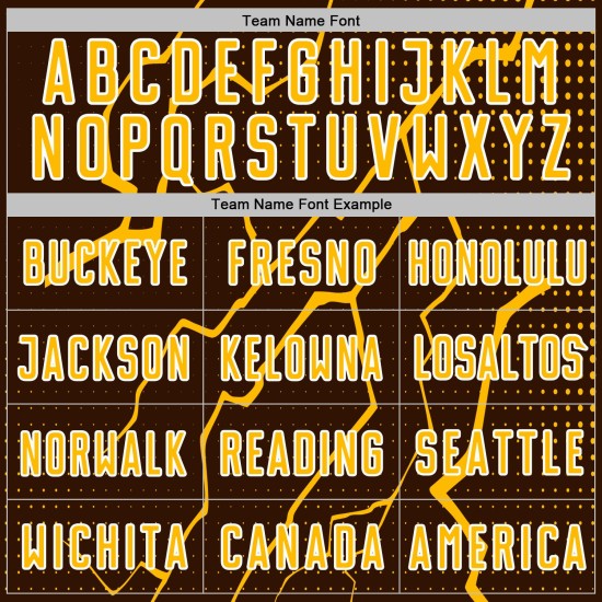 Sports Custom Gold-White Lightning Sublimation Brown Jersey Uniform Soccer