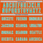 Custom Orange Uniform Sublimation Soccer Jersey Geometric Sports Shape Aqua-White Custom Orange Uniform Sublimation Soccer Jersey Geometric Sports Shape Aqua-White